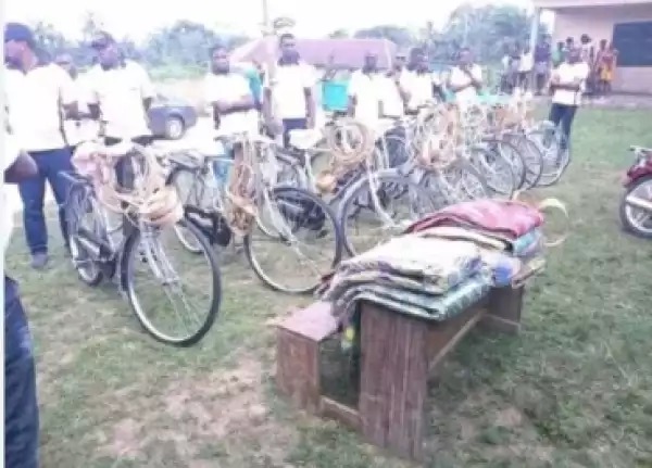 L.G Chairman Empowers Villagers With Bicycles, Palm Wine Tapping Items (Photos)
